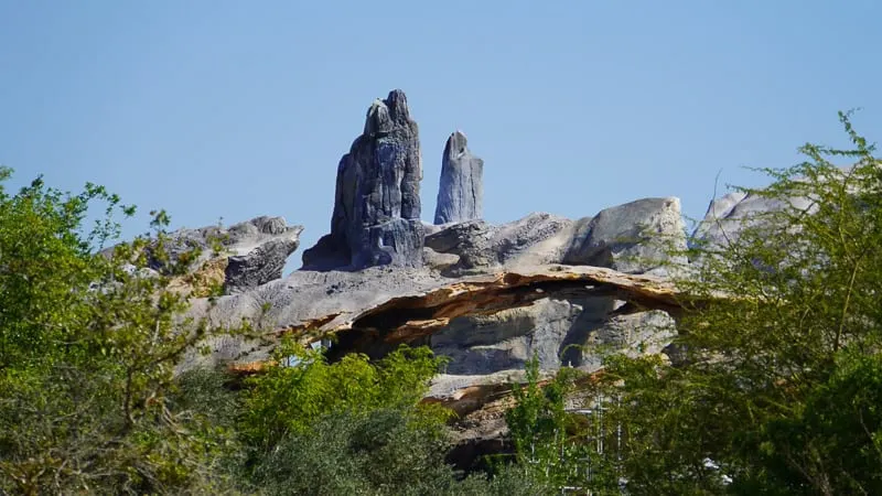 Star Wars Galaxy's Edge Construction Update March beautiful arched rock