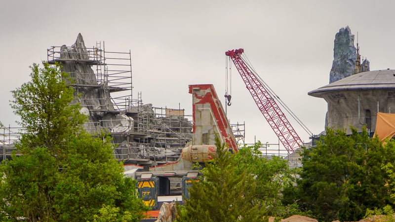 Star Wars Galaxy's Edge Construction Update March spaceship from ground