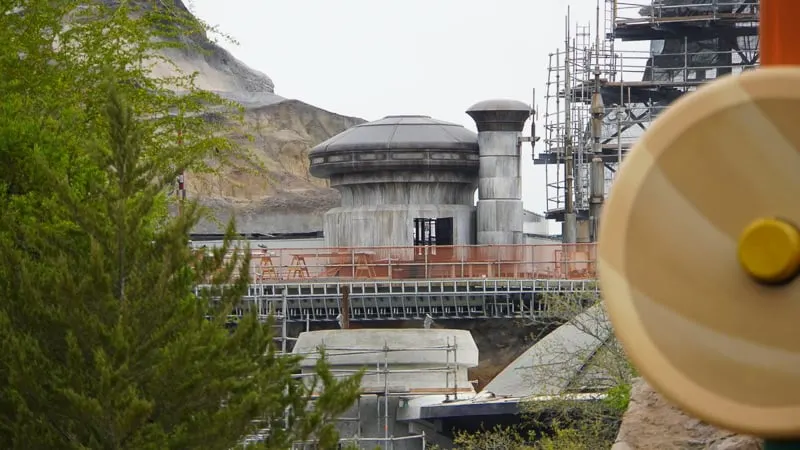 Star Wars Galaxy's Edge Construction Update March view from Toy story land