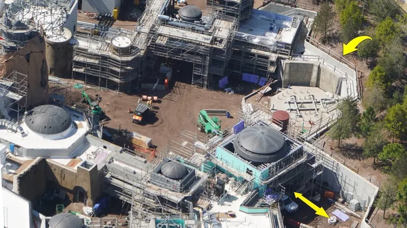 Star Wars Galaxy's Edge Construction Update March a spaceship is going here