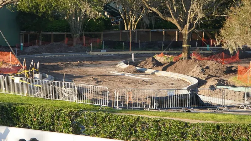 Tomorrowland speedway Construction Update March 2019 concrete curbs in