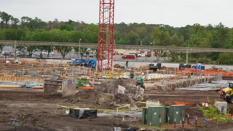 Tron Roller Coaster Construction Update March 2019 foundation