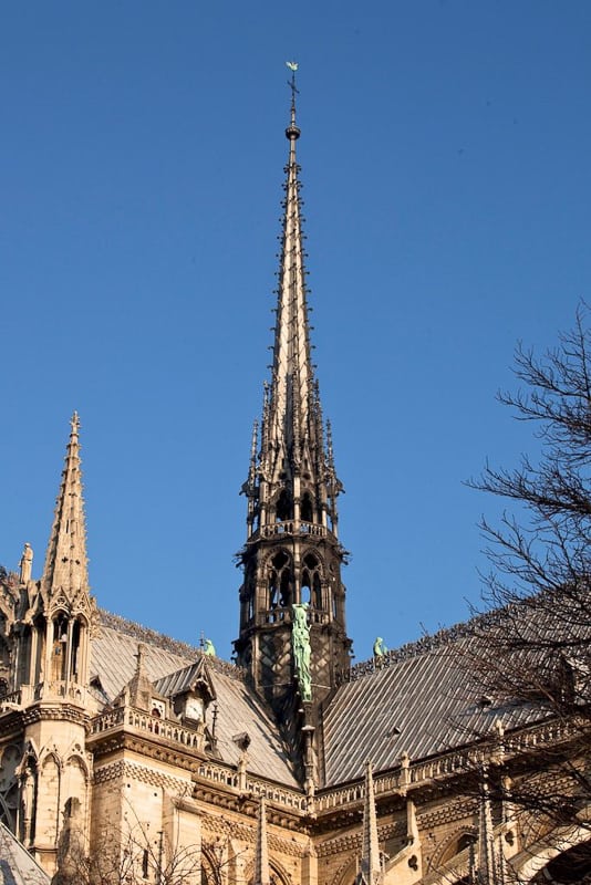 Disneyland Castle Refurb April Notre Dame Steeple