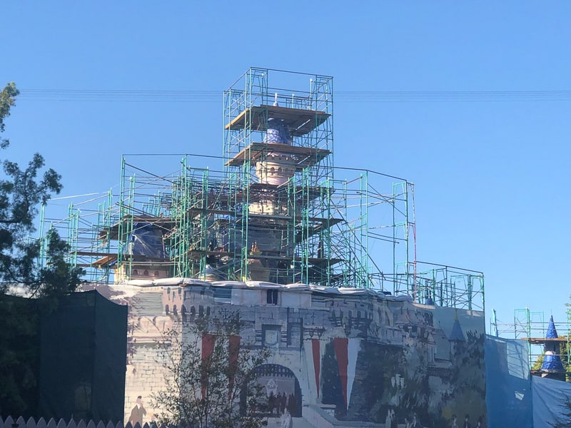 Disneyland Castle Refurb April scaffolding