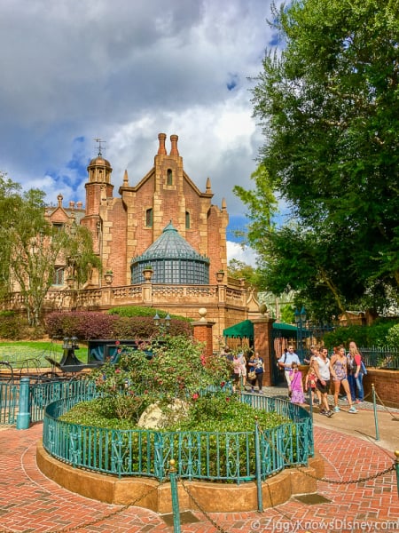 Outside and entrance of the Haunted Mansion in Disney's Magic Kingdom