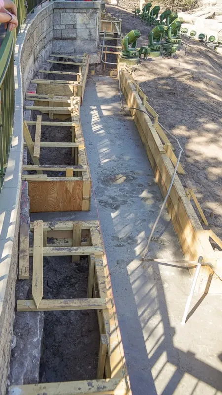 Magic Kingdom Walkway Cinderella Castle Update April 2019 concrete being poured