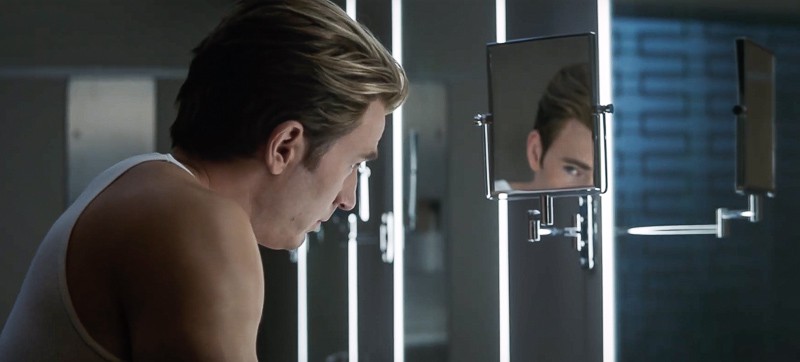 Avengers End Game trailer Steve Rogers looking in the mirror