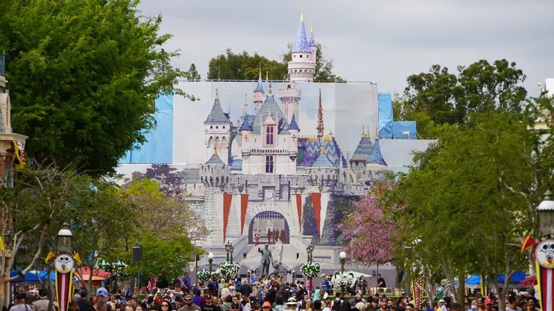 Front of Sleeping Beauty Castle in Disneyland May 2019