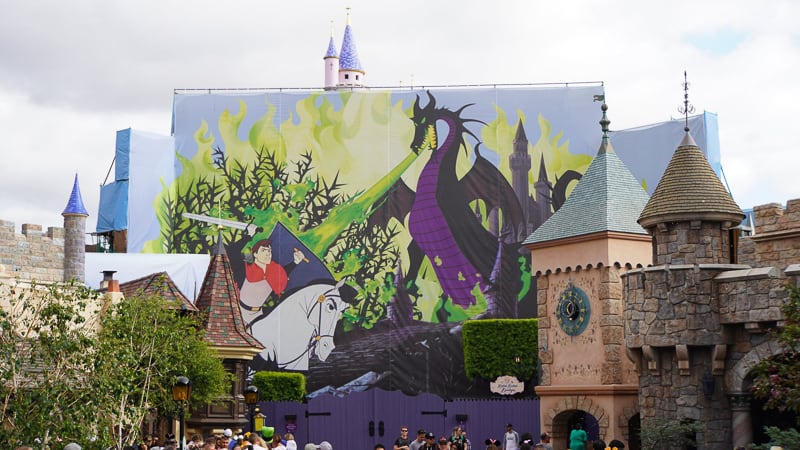Sleeping Beauty Castle in Disneyland view from Fantasyland May 2019
