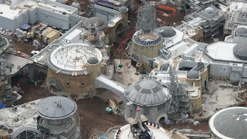 Star Wars Galaxy's Edge Construction Update April 2019 paving the streets