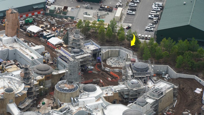 Star Wars Galaxy's Edge Construction Update April 2019 ship landing point