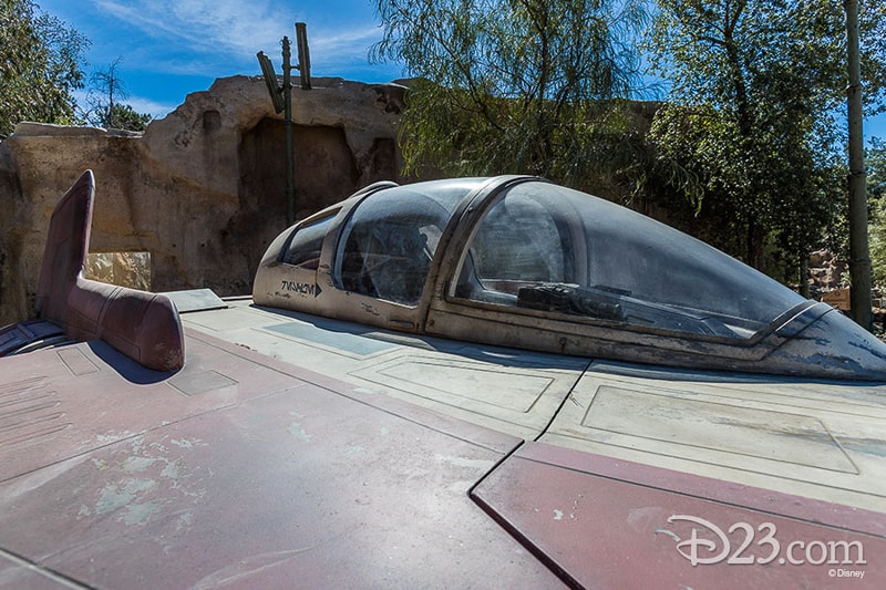 A-Wing ship D23 Star Wars Galaxy's Edge Photos Theming Details