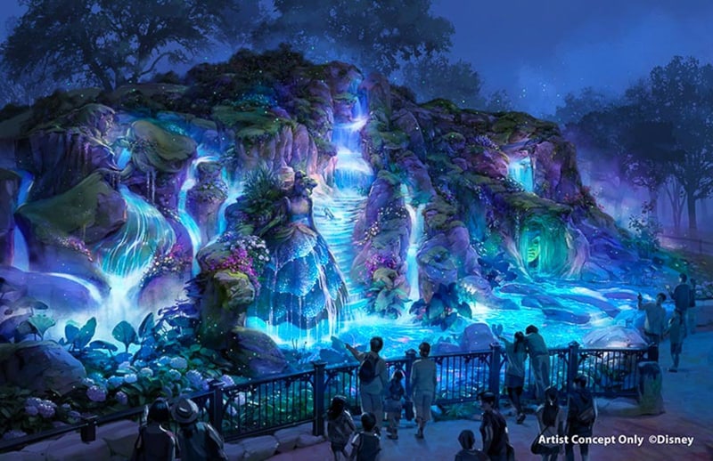 Fantasy Springs Tokyo DisneySea right side entrance night