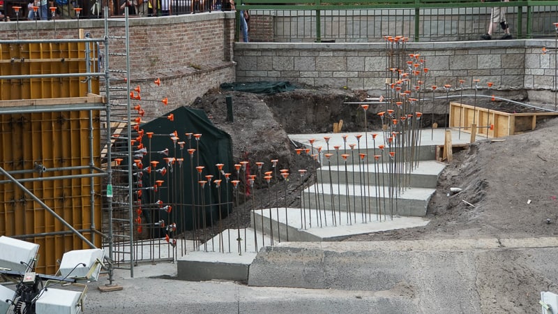 Cinderella Castle Pathway widening Magic Kingdom May 2019 concrete steps