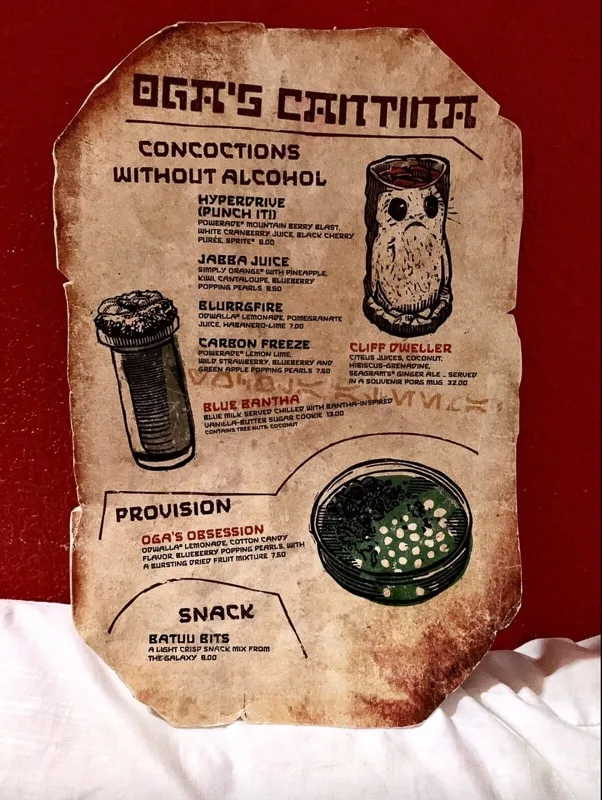 Oga's Cantina Menu 1