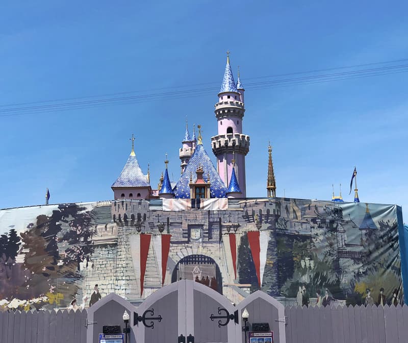 The front of Sleeping Beauty Castle in Disneyland