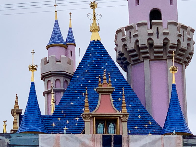 sleeping beauty castle refurbishment may 2019 roof