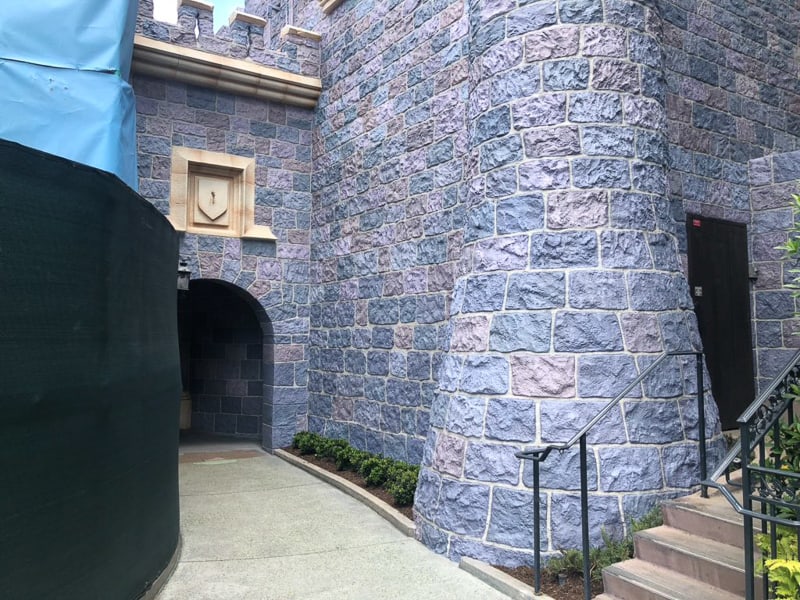 The back wall of Sleeping Beauty Castle Disneyland