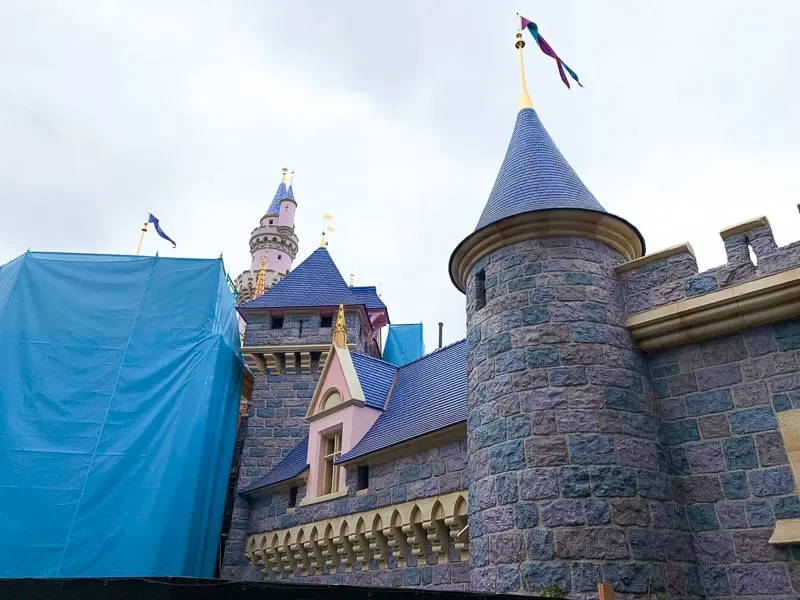 sleeping beauty castle refurbishment may 2019 walls