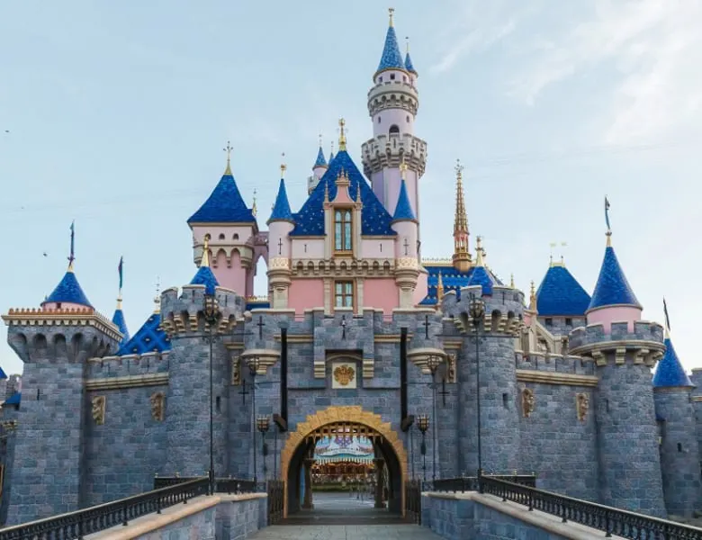 Sleeping Beauty Castle in Disneyland without the walls