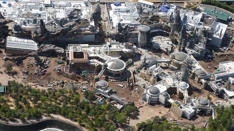 Star Wars Galaxy's Edge Construction Updates May 2019 Black Spire Outpost Aerial