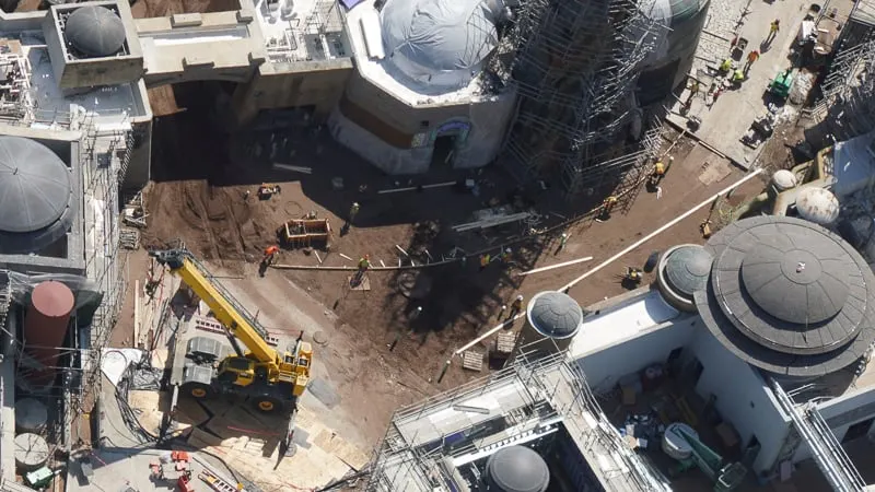 Star Wars Galaxy's Edge Construction Updates May 2019 concrete forms