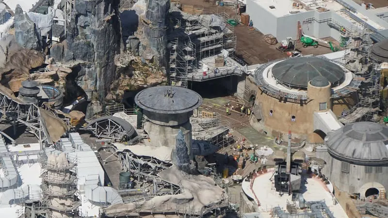 Star Wars Galaxy's Edge Construction Updates May 2019 scaffolding
