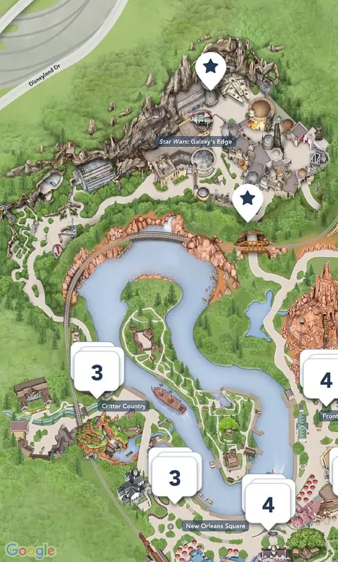 Star Wars Galaxy's Edge Map Disneyland App Full View