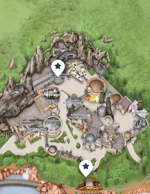 Star Wars Galaxy's Edge Map Disneyland App Black Spire Outpost