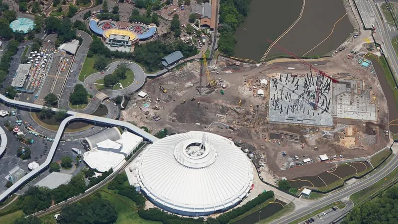 TRON Roller Coaster Construction Update May 2019 overhead