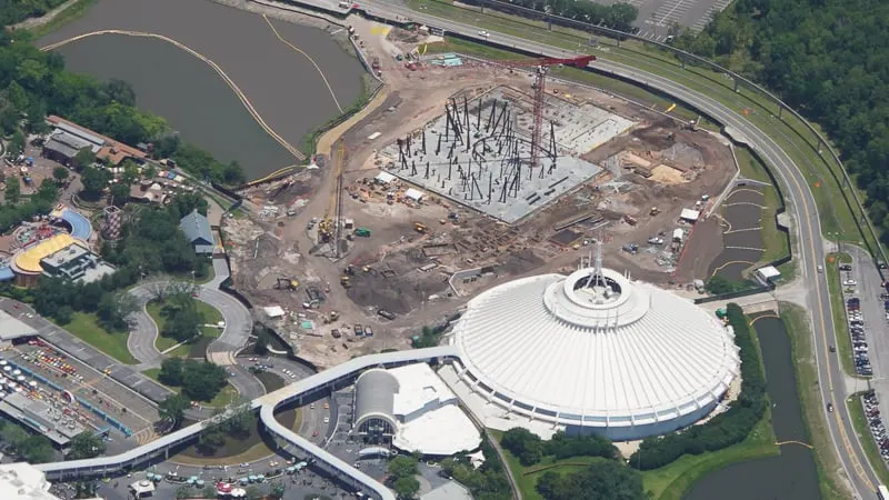 TRON Roller Coaster Construction Update May 2019 with Space Mountain