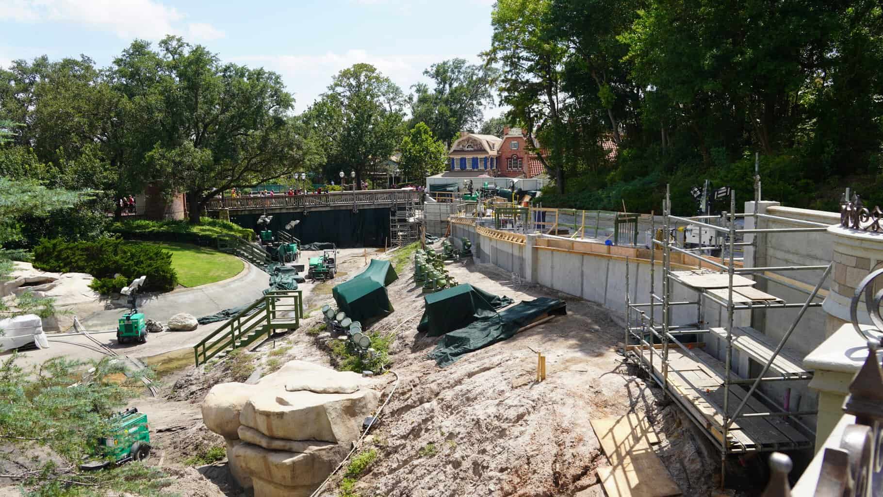 View of the moat in Magic Kingdom during the pathway widening