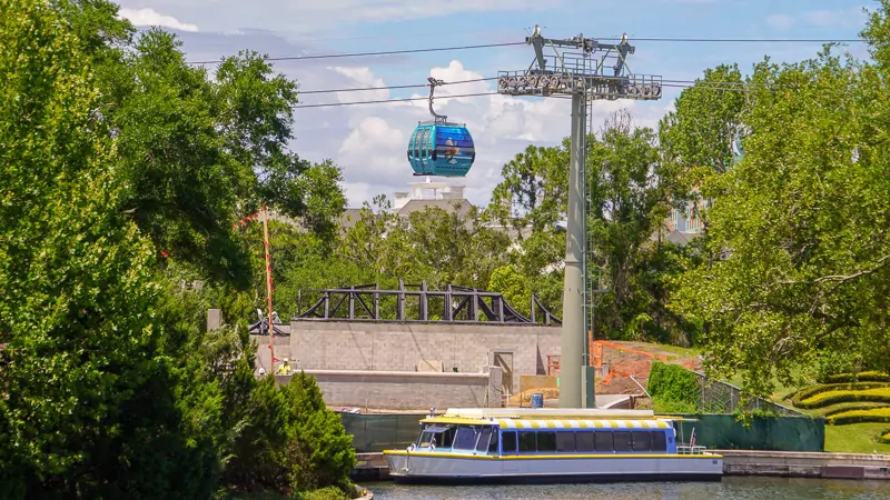 Disney Skyliner Gondola Construction Updates June coming over friendship boats