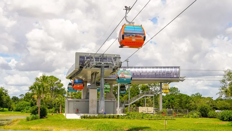 Disney Skyliner Gondola Construction Updates June turn station testing