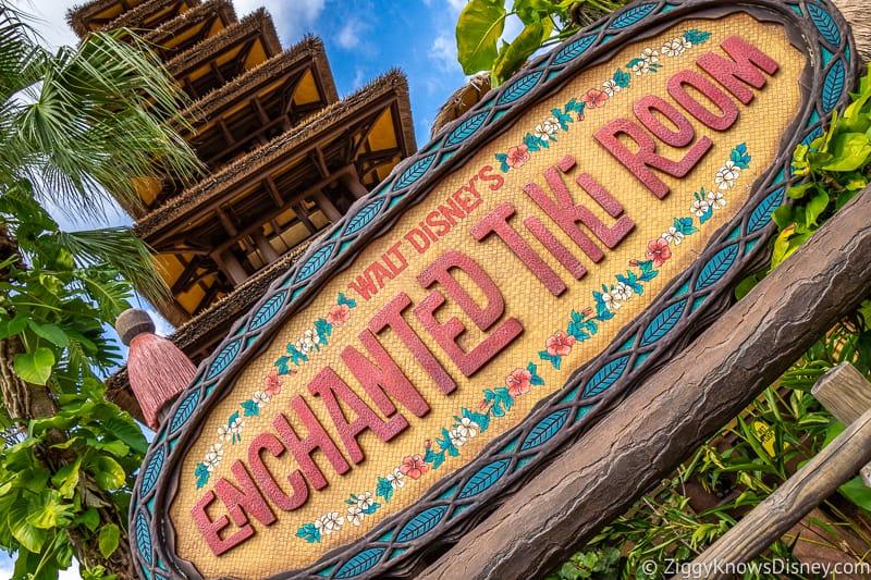 Entrance sign for Enchanted Tiki Room Disney's Magic Kingdom