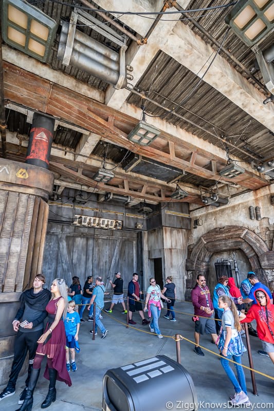 people moving through Millennium Falcon Smuggler's Run Ride