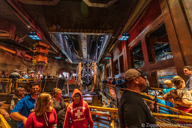 Millennium Falcon Smuggler's Run Ride waiting in line