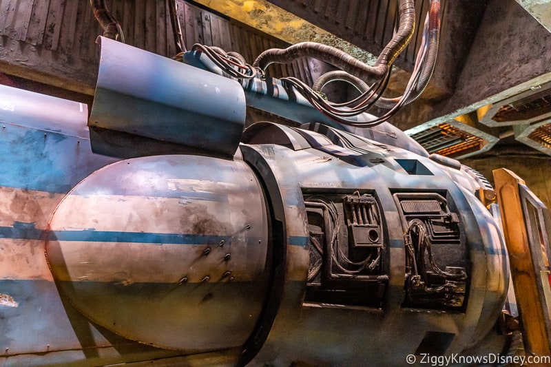 Millennium Falcon Smuggler's Run Ride engine close up