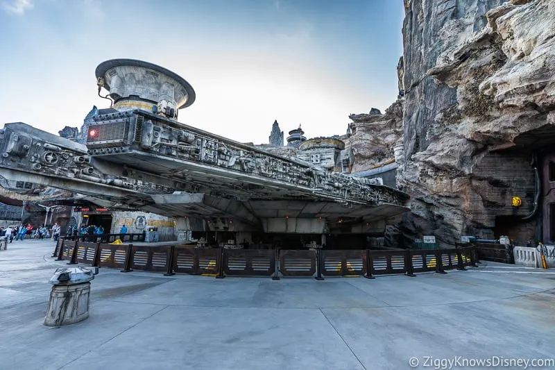 in front of the Millennium Falcon Smuggler's Run Ride