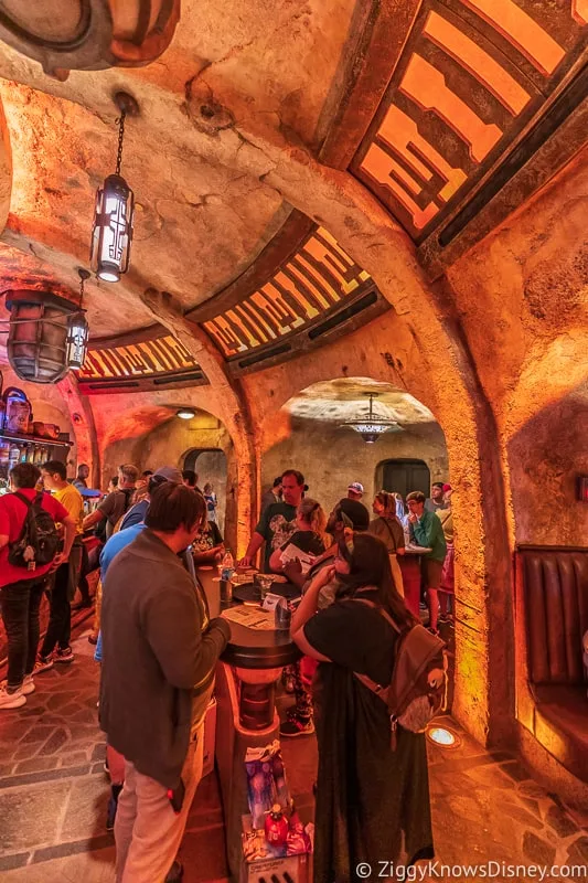 inside side of Oga's Cantina