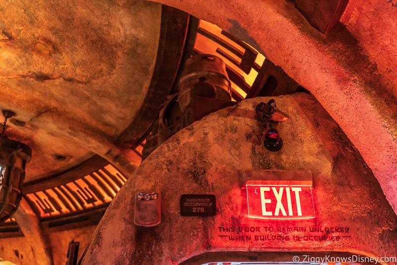 exit sign Oga's Cantina