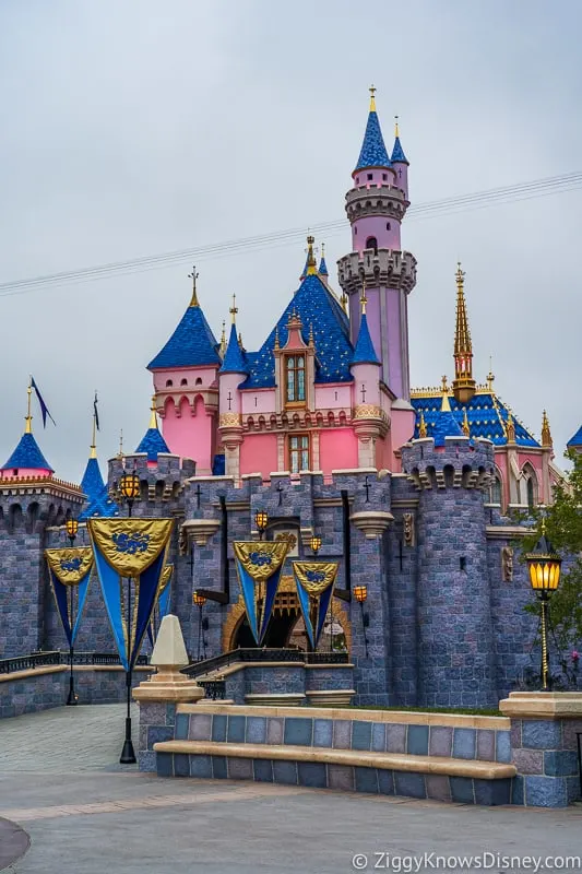 front right side of Sleeping Beauty Castle Disneyland