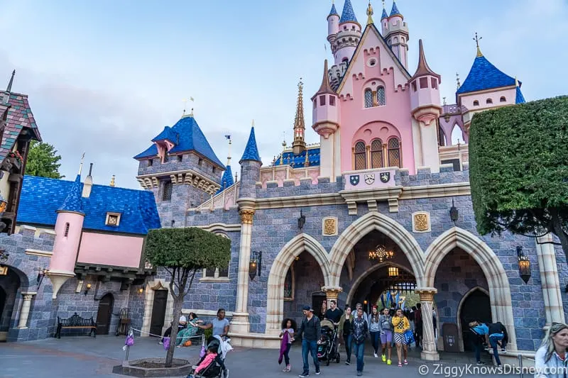 Sleeping Beauty Castle Disneyland in the back