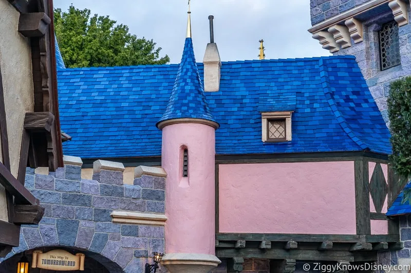 blue roof of Sleeping Beauty Castle Disneyland