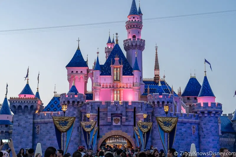 Sleeping Beauty Castle Disneyland at night