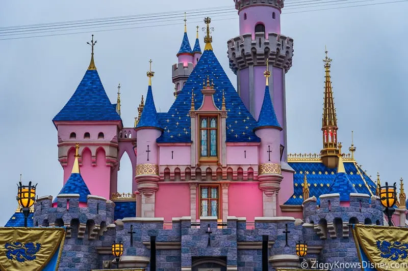 Sleeping Beauty Castle Disneyland zoom upper windows
