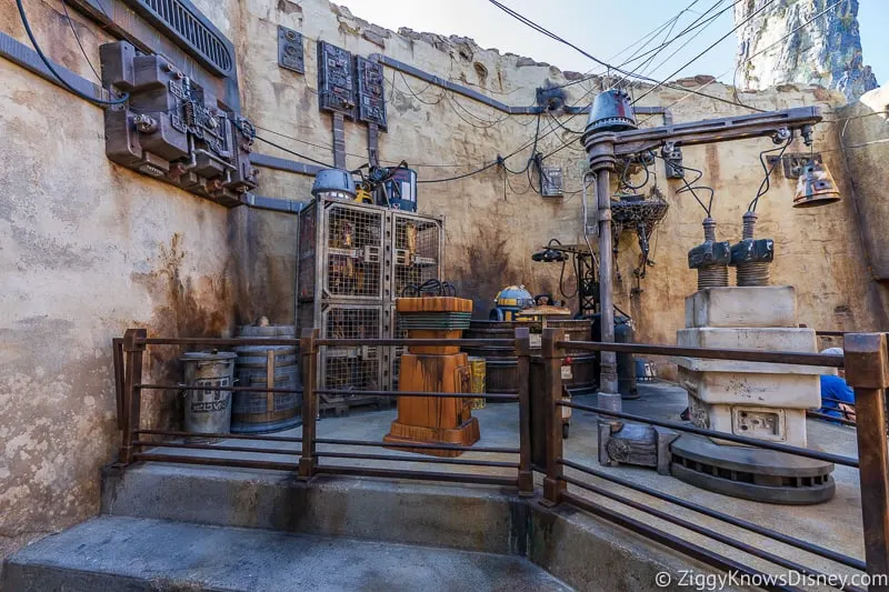 a bunch of droids in Star Wars Galaxy's Edge 