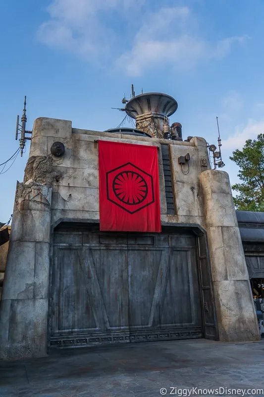 first order entrance to Star Wars Galaxy's Edge Disneyland 