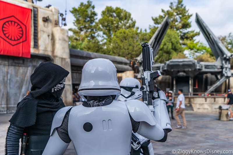 Kylo and Stormtroopers in Star Wars Galaxy's Edge Disneyland 