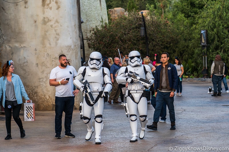 Stormtroopers in Star Wars Galaxy's Edge Disneyland 